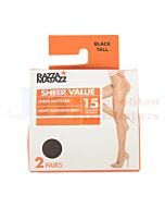 2 PACK RAZZA MATAZZ CONTROL BRIEF BLACK TALLS