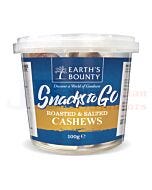 100G EARTH'S BOUNTY SNACKS TO GO ROASTED & SALTED CASHEWS