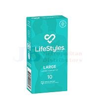10PK LIFESTYLES LARGER CONDOMS