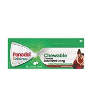12 PACK PANADOL CHILDREN CHEWABLE TABLETS 7 YEARS