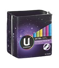 10PK KOTEX OVERNIGHT WING PADS