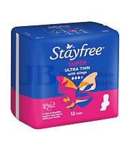 12 PACK STAYFREE ULTRA THIN SUPER
