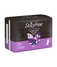 10 PACK STAYFREE ULTRA THIN ALLNIGHT