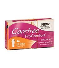 16 PACK CAREFREE TAMPONS PRO MINI