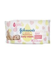 20 PACK JOHNSONS BABY FRAGRANCE FREE WIPES