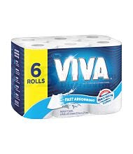 6 PACK 60 SHEET VIVA PAPER TOWEL WHITE