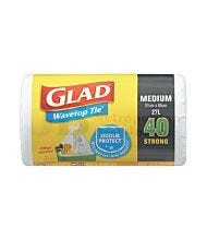 40 PACK GLAD KIT TIDY WAVETOP MEDIUM