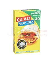 30 PACK GLAD SNAPLOCK SANDWICH BAGS