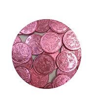 75G PINK CHOCOLATE COINS