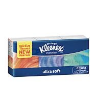 6 POCKET PACKS KLEENEX TISSUE ULTRA SOFT