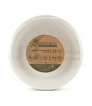 18CM 10 PACK ALPEN SUGARCANE LUNCH PLATE WHITE