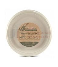 23CM 10 PACK ALPEN SUGARCANE DINNER PLATE NATURAL