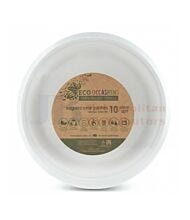 23CM 10 PACK ALPEN SUGARCANE DINNER PLATE WHITE
