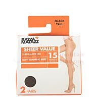 2 PACK RAZZA MATAZZ CONTROL BRIEF BLACK TALLS