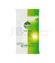 60 PACK DETTOL 2 IN 1 ANTIBACTERIAL WIPE
