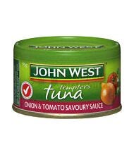 95G JOHN WEST TUNA TEMPTERS SAVOURY TOMATO & ONION