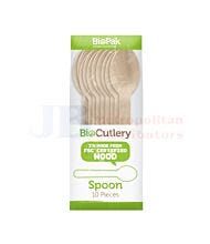 10PK BIOPAK WOOD SPOON